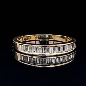 0.50ct Diamond Channel Baguette 14 Eternity Band Ring in 14k Yellow Gold $1,999 Retail