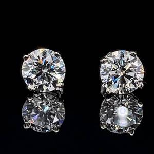 4.65 CARATS Round Brilliant Cut Diamond Solitaire Stud Earrings in 14k White Gold w IGI Certification - F ColorVS Clarity $26,999 Retail VIDEO