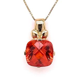 Vibrant Orange Gemstone Pendant in 14k Yellow Gold $1,250 Retail VIDEO