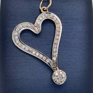 One-of-a-Kind Convertible 0.78 Carat Custom Large Folding Heart - Question Mark Two Looks in One Drop Pendant in 14k White Gold $3,800 Retail VIDEO