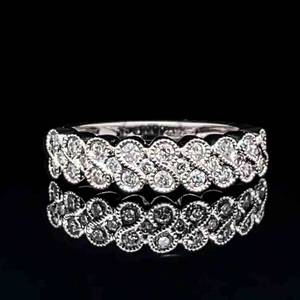 0.50 Carat Diamond Infinity Symbol Love Knot Milgrain Ring in 14k White Gold $2,175 Retail