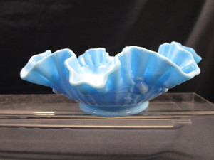 Blue Slag Glass Bowl