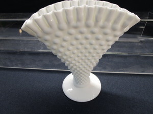 Milk Glass Fan Vase