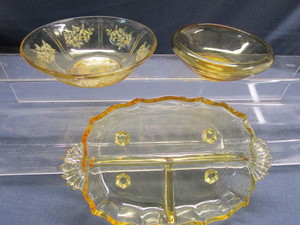 Yellow & Amber Depression Glass