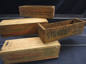 Vintage Wooden Cheese Boxes