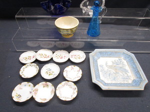 Butter Pats, Cruet, Finger Bowl