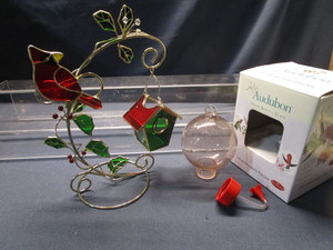 Cardinal & Birdhouse Stand, Hummingbird Feeder