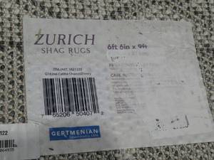 lot 1 image: Zurich Shag Rug Collection  Catina Charcoal Ivory, 6 6 x 9