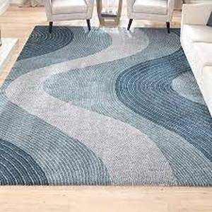 lot 19 image: Plush Step Area Rug  Muru Blue, 7 10 x 10
