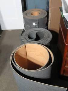 lot 124 image: 3 Rolls of commercial grade Rubber Flooring - Wood Grain look