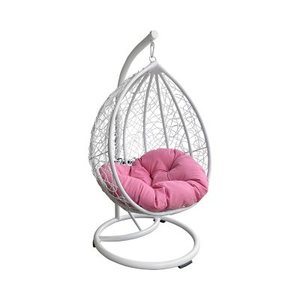 lot 131 image: Members Mark Cozy Hanging Pod Chair - WhitePink