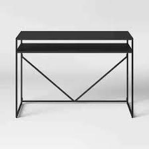 lot 144 image: Glasgow Metal Writing Desk with Storage - Black