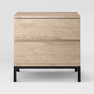 lot 134 image: Loring 2 Drawer Nightstand with Charging Station Vintage Oak - Project 62
