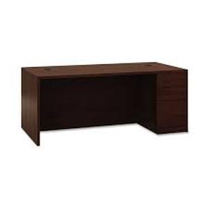 lot 81 image: 72 L x 36 D x 30 H - 10500 Series L Workstation Right Pedestal Desk with Full-Height Pedestal