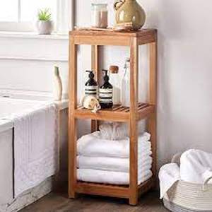 lot 79 image: Mesa 3-Tier Acacia Storage Shelf