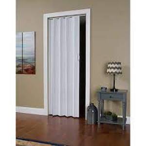 lot 64 image: Spectrum  Via 36 in. x 80 in. White Vinyl Accordion Door with Hardware