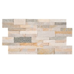 lot 123 image: MSI Golden Honey Veneer Peel and Stick 6 in. x 22 in. Natural Quartz Wall Tile (13.80 sq. ft.  case)