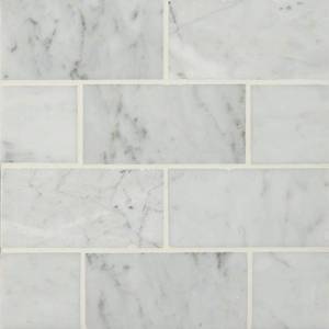 lot 117 image: CARRARA WHITE SUBWAY TILE 3X6 - 40 tiles - 5.0 sq ft