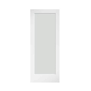 lot 28 image: Eightdoors  32 in. x 80 in. x 1-38 in. 1-Lite Solid Core Frosted Glass White Finished Wood French Interior Door Slab