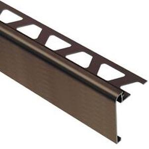 lot 102 image: Lot of THREE Schluter Systems Schiene 0.375-in W x 98.5-in L Brushed Antique Bronze Anodized Aluminum L-angle Tile Edge Trim