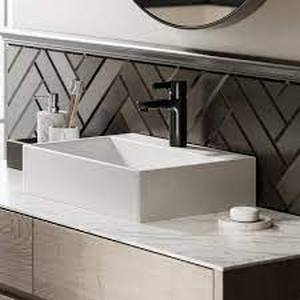 lot 33 image: Swiss Madison  Claire Vessel Sink in Glossy White