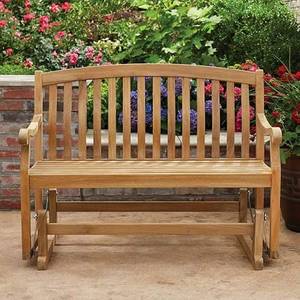 lot 142 image: Members Mark 4 Teak Glider Bench