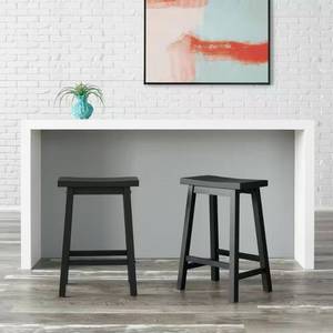 lot 139 image: StyleWell  24 in. Charcoal Black Counter Stool (Set of 2)
