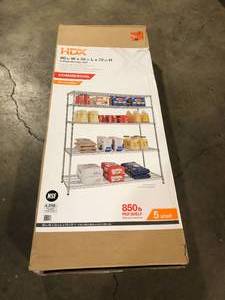 HDX  5-Tier Commercial Grade Heavy Duty Steel Wire Shelving Unit in ChromeMax (60 in. W x 72 in. H x 24 in. D) Customer returns Review all pictures