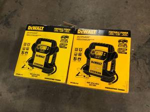 DEWALT  1400 Peak Amp Portable Car Jump Starter with Digital Compressor Customer returns Review all pictures  Lot of 2