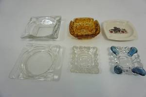 lot 8 image: (6) Collectible Vintage Advertising Ashtrays