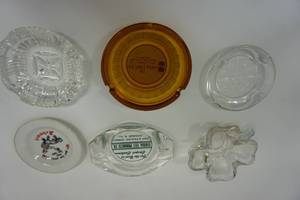 lot 12 image: (6) Collectible Vintage Advertising Ashtrays