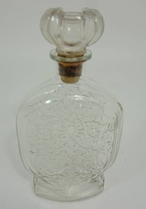 lot 21 image: Vintage Schenley Ornate Clear Glass Liquor Bottle Decanter