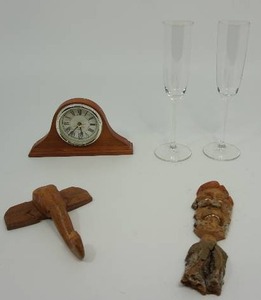 lot 38 image: Home Decor Including Two Crystal Wine Glasses...