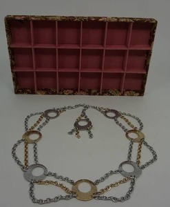 lot 41 image: Vintage GoldSilver Body Belly Chain Jewelry, Raymond Waites Jewelry Box Tray Insert