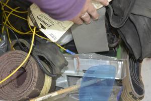 Various Supplies in container