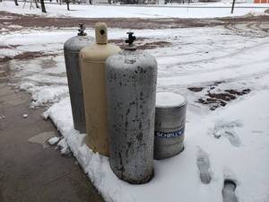 100 Pound LP Tanks x 3