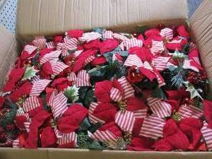 box of faux flowers ...
