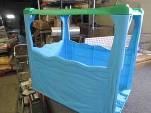 kids plastic playhouse missing back...