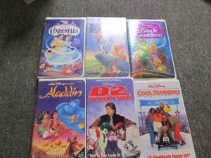 8 walt disney vhs tapes...