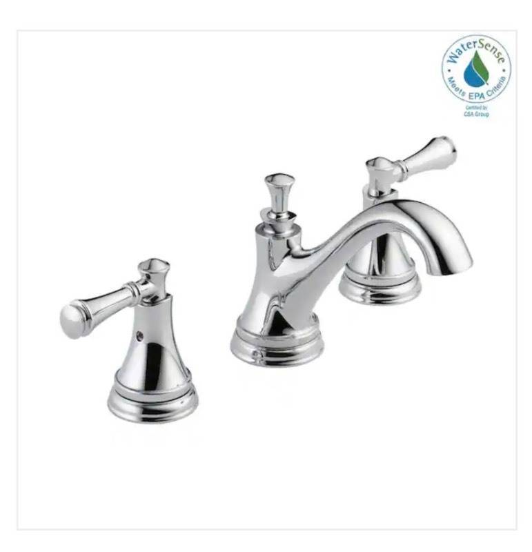 lot 15A image: Brand New Delta Silverton 8 in. Widespread 2-Handle Bathroom Faucet in Chrome V