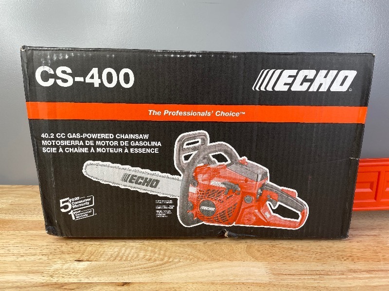 lot 8 image: Brand New ECHO 18 in. 40.2 cc Gas 2-Stroke Rear Handle Chainsaw Y