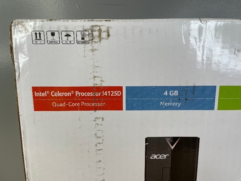 lot 19 image: Brand New Acer Aspire Desktop, Intel Celeron J4125 Quad-Core Processor (Up to 2.7GHz), Intel UHD Graphics 600, 4GB DDR4, 256GB NVMe M.2 SSD, Windows 10 Home, XC-830-UW91 H