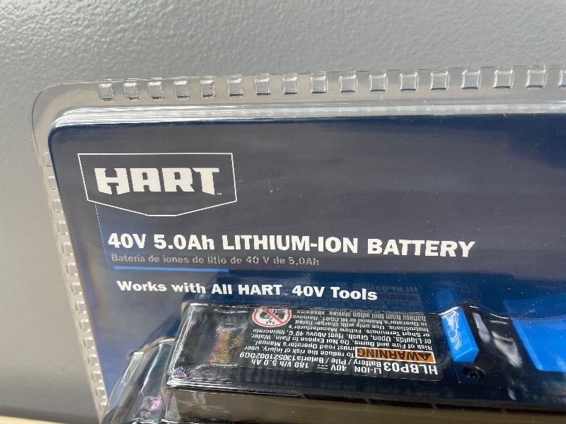 lot 29B image: Brand New HART 40V 5.0Ah Battery Accessory, Lithium-Ion, on-Board Fuel Gauge Y