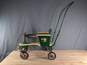 lot 61 image: Vintage Taylor Tot Metal & Wood Stroller in Green U