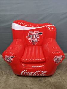 lot 34 image: New Coca-Cola Football Town Inflatable Chair with Built in Cooler  U