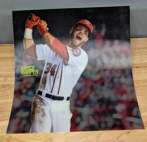 lot 123 image: MLB Washington Nationals Bryce Harper Baseball Banner, 17 x 16.5 U
