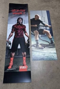 lot 117 image: Adidas Advertising NFL Robert Griffin III, 93 x 24 & Jimmy Graham, 63.5 x 24.5 Football Banners U