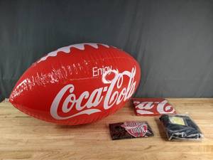 lot 131 image: Set of Four Coca Cola Inflatables Including Inflatable Footballs U
