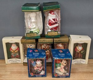 lot 166A image: Vintage Disney Mickey Mouse & Minnie Mouse Holiday Candles by Enesco, Hallmark Keepsake Ornaments, Kringle Glass Pillsbury Doughboy Ornament & More W