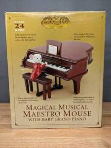 lot 173 image: Vintage Gold Label Collection Magical Musical Maestro Mouse with Baby Grand Piano W
